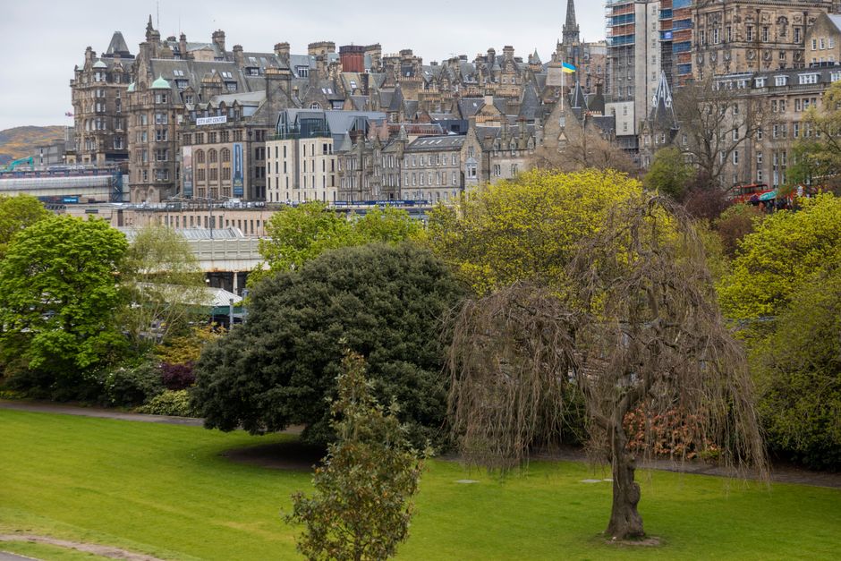 Edinburgh Old Town seen from Princes Street Gardens