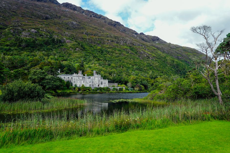 Irish countryside with a lakeside house